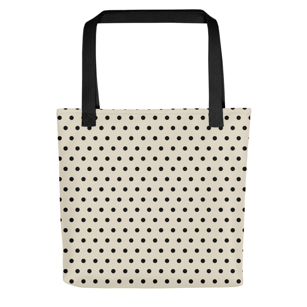 Polka Dots All Over Print Tote Bag - White/Black