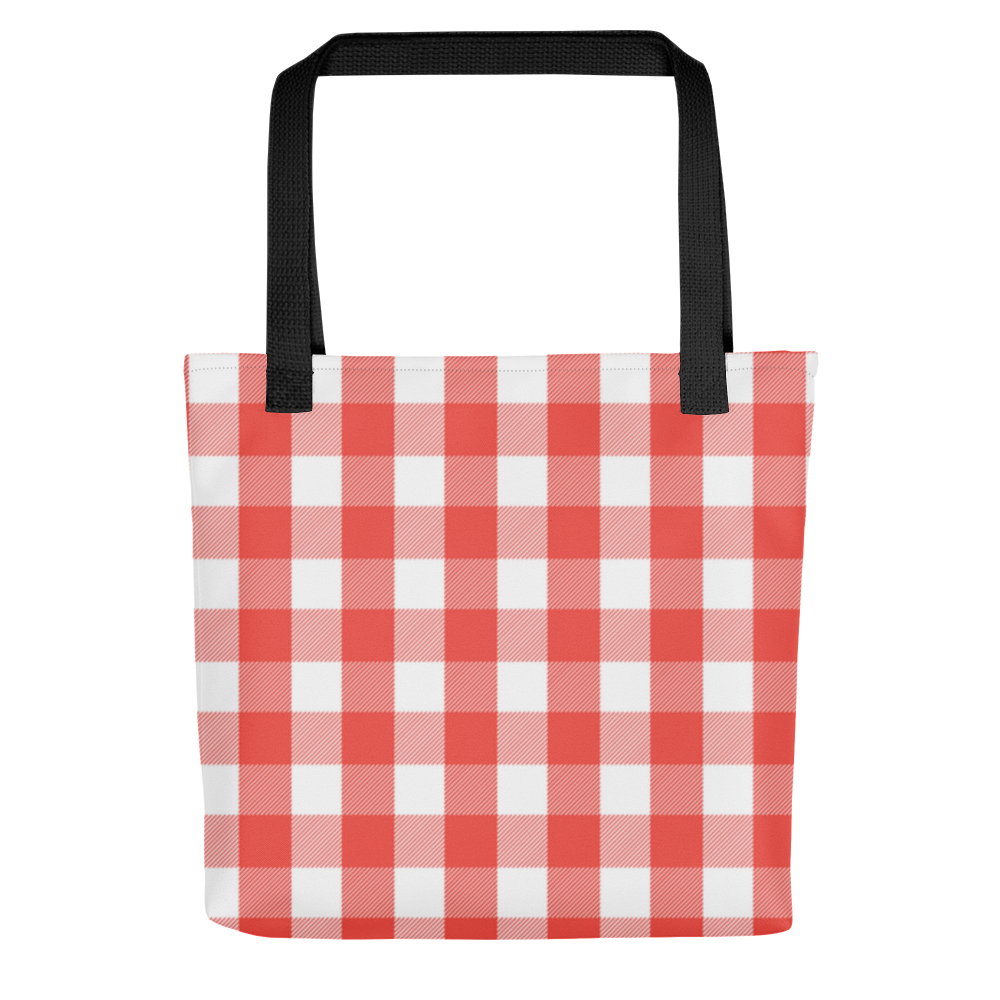 Checkered Pattern Tote Bag - Red/White