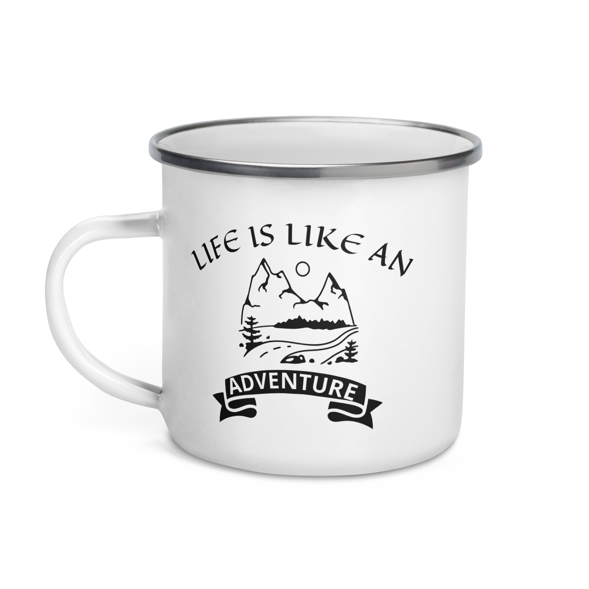 Life Is Like An Adventure Quote Enamel Mug