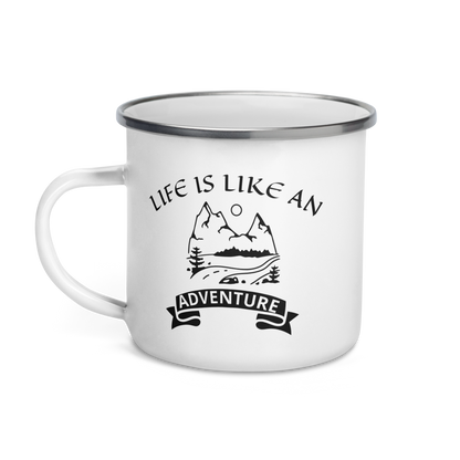 Life Is Like An Adventure Quote Enamel Mug