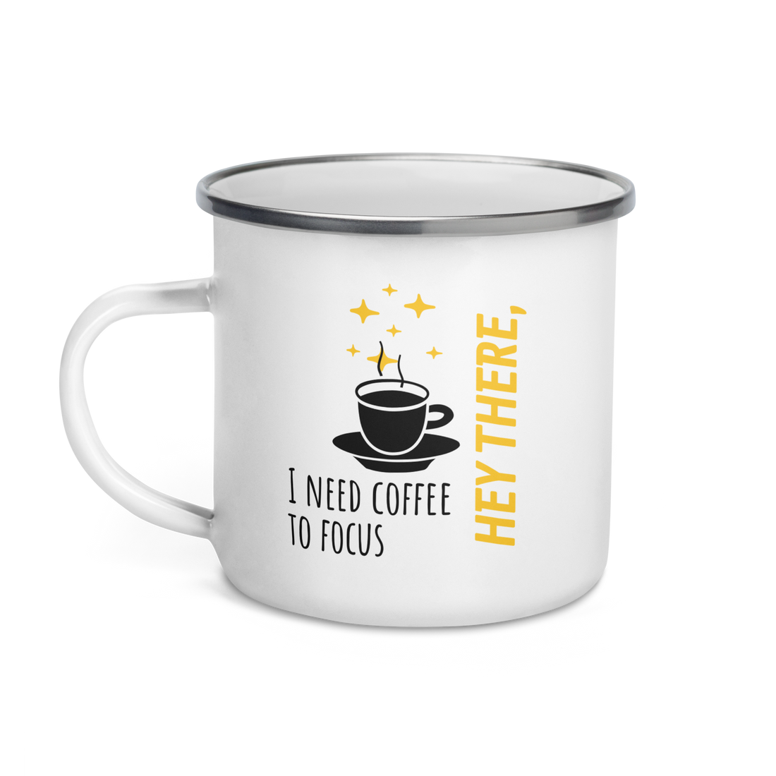 Coffee Cup Graphic Enamel Mug