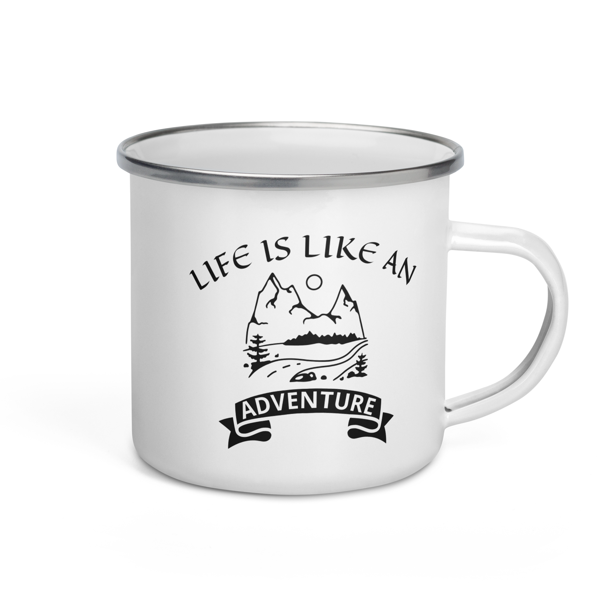 Life Is Like An Adventure Quote Enamel Mug