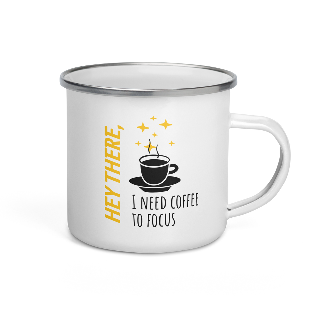 Coffee Cup Graphic Enamel Mug